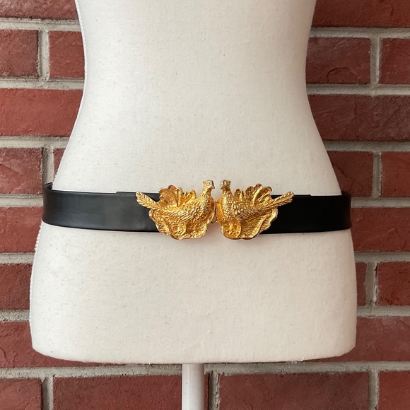 Mimi di Niscemi Pheasant Buckle Black Leather Vintage 1973  Belt - Picture 14 of 14
